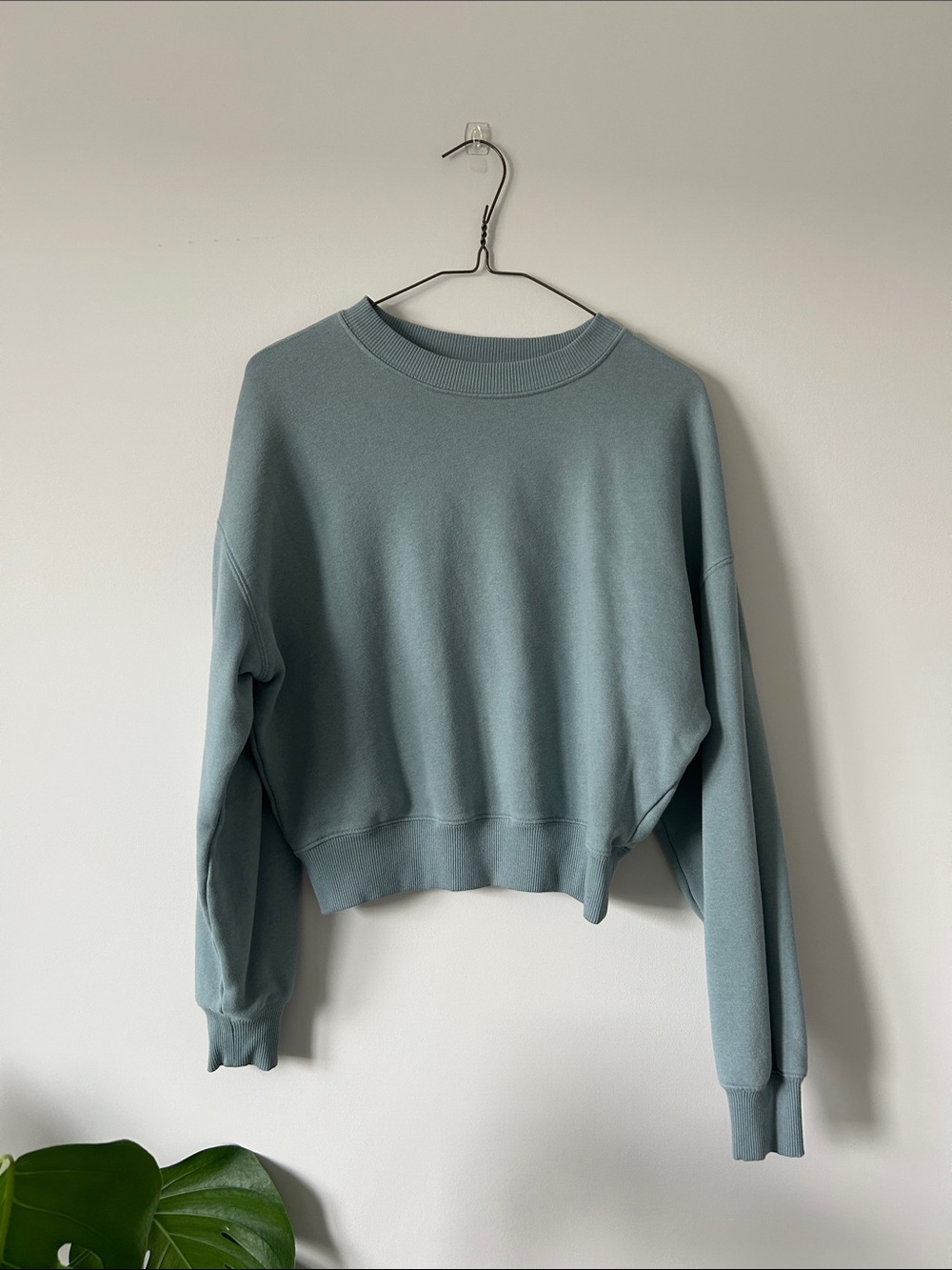 Dynamite Luxe Lounge Crewneck Sweatshirt in Dusty Blue